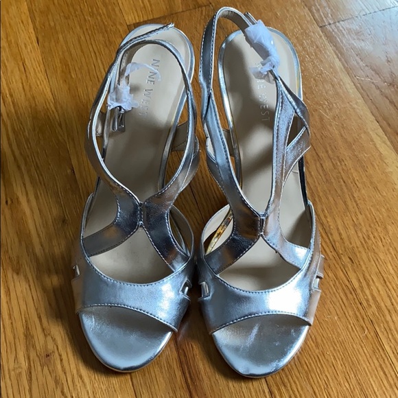Nine West Shoes - Nine West Angelina Silver Heels